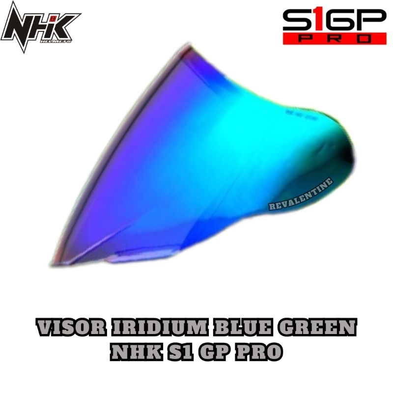 VISOR NHK S1GP PRO IRIDIUM BLUE GREEN ORIGINAL | PNP R1 MAX R1 ELITE R6 | KACA HELM S1 BIRU KOMBI HI