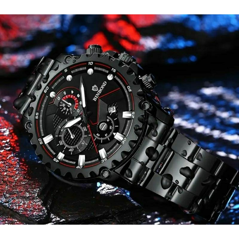 NEW SALE! Jam Tangan Bosindo All Stainliss Steel Pria Analog Kasual Tanggal Aktif
