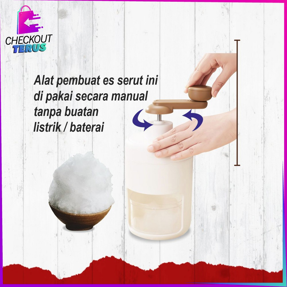 CT C894 Alat Serut Es Batu Putar Manual Perlengkapan Dapur Ice Crusher Mesin Penghancur Es Portable Serutan Es Batu