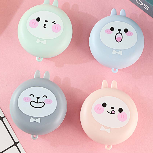 [KIKI-393] Set Headset Earphone Kartun RABBIT Bulat / Wadah Earphone Karakter Kelinci Lucu / Earphone Case Karakter Rabbit Ekspresi Imut