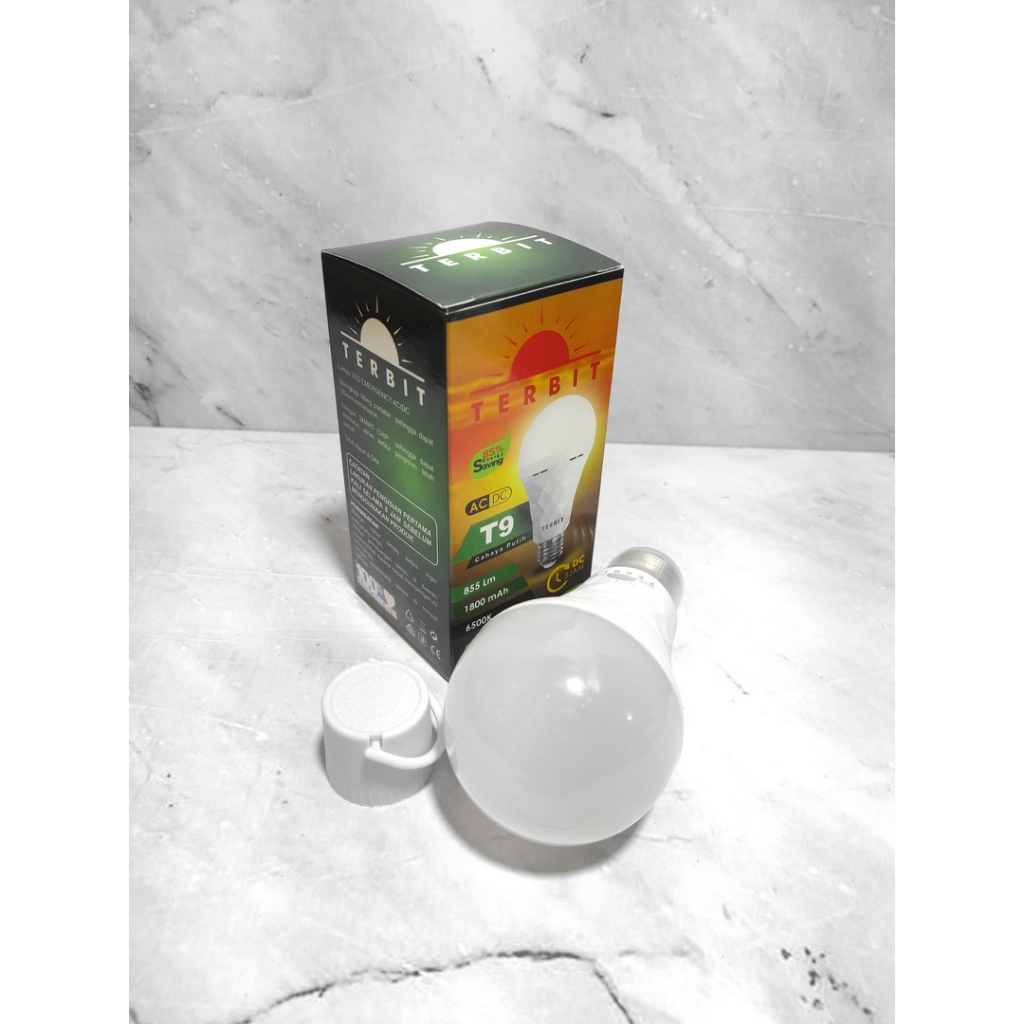 Lampu LED Emergency Terbit Genio A-Bulb Free Fitting Gantung DC 85% Hemat Listrik T9 9watt T12 12watt T18 18watt