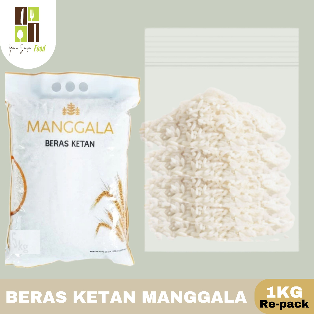 Beras Ketan Manggala Putih / Super / Bersih / Premium Kemasan Re-pack 500g/1kg