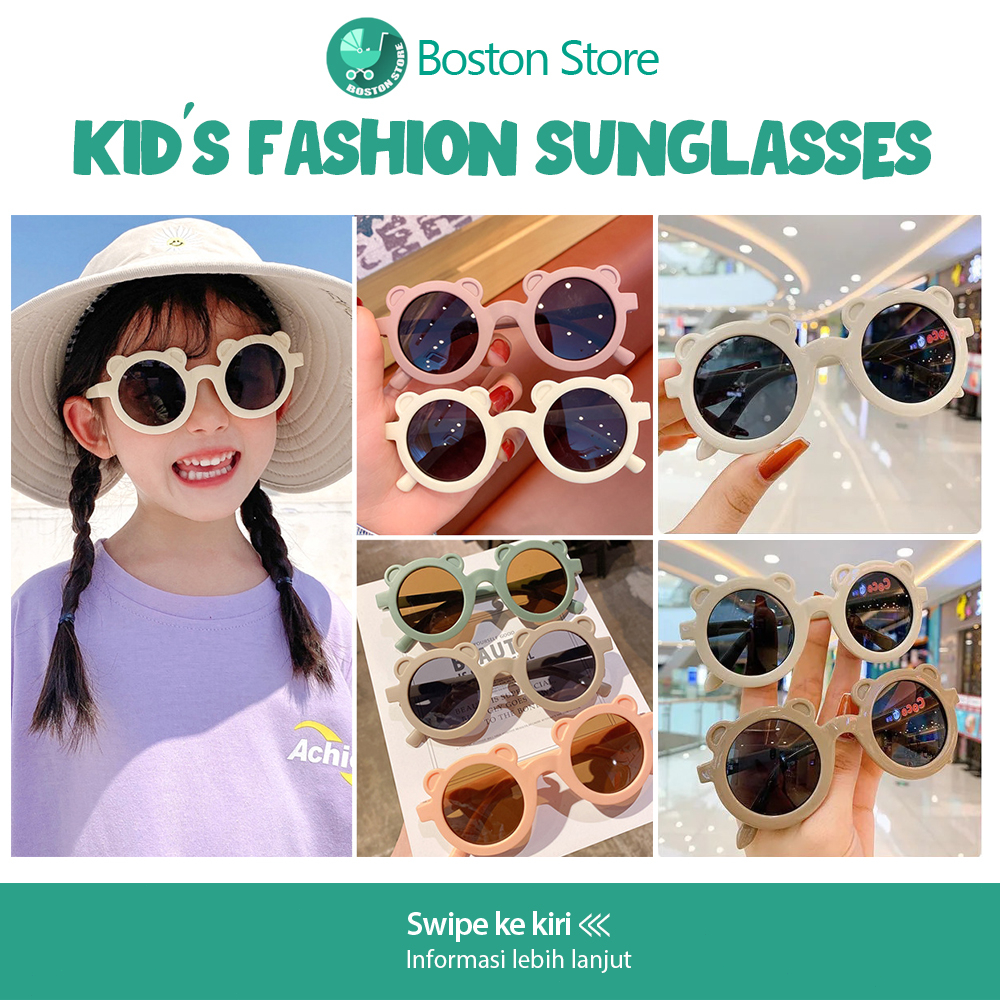 Bostonstore Bingkai Bulat Anak Kacamata Hitam Imut-imut Bayi Kacamata Hitam