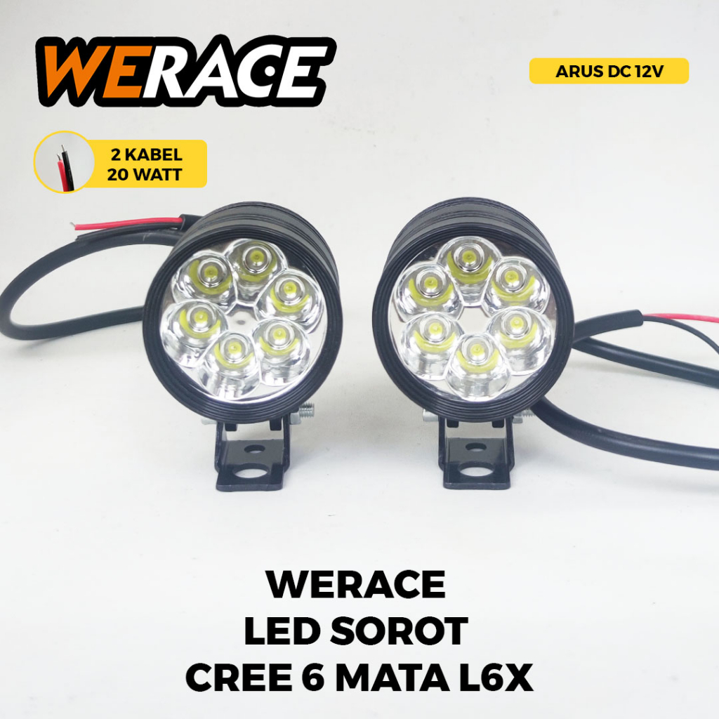 [WERACE] LAMPU TEMBAK SOROT LED L6X CREE 60 WATT 6 MATA TITIK WATERPROOF