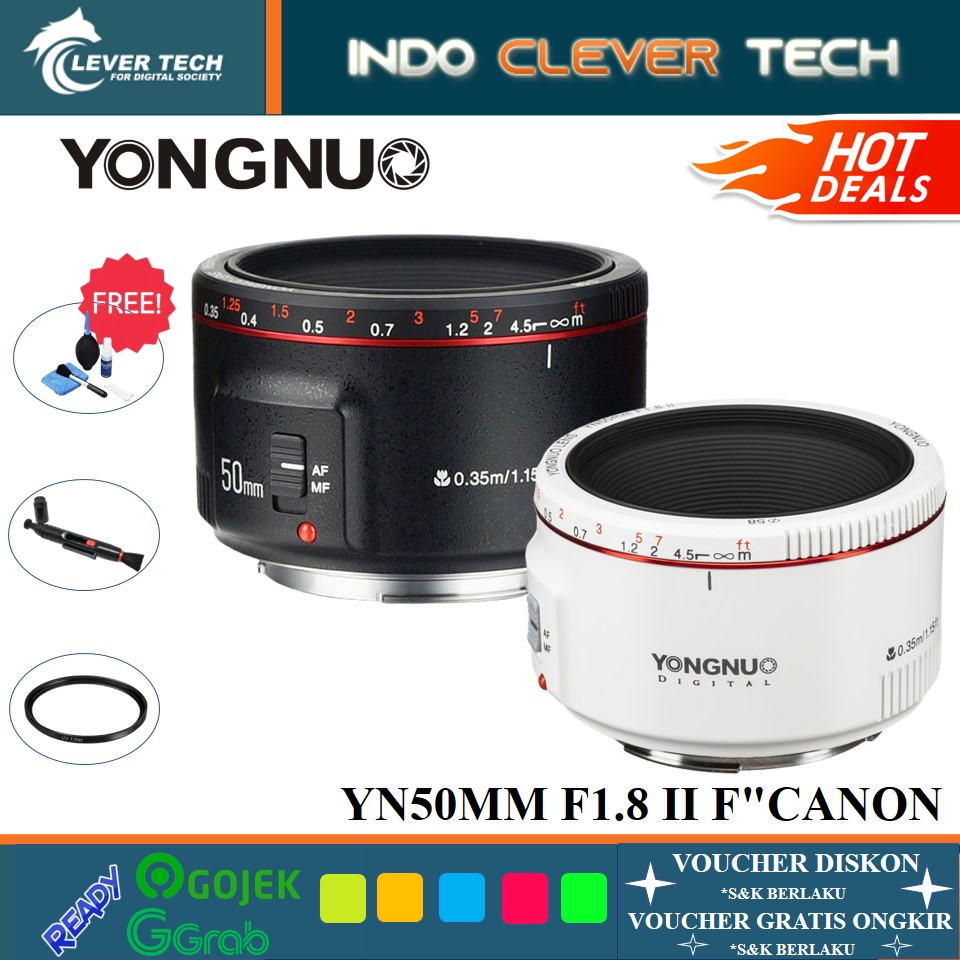 Yongnuo 50mm f/1.8 Lens II for Canon | Yongnuo 50mm f1.8 ii | Lensa Fix Canon