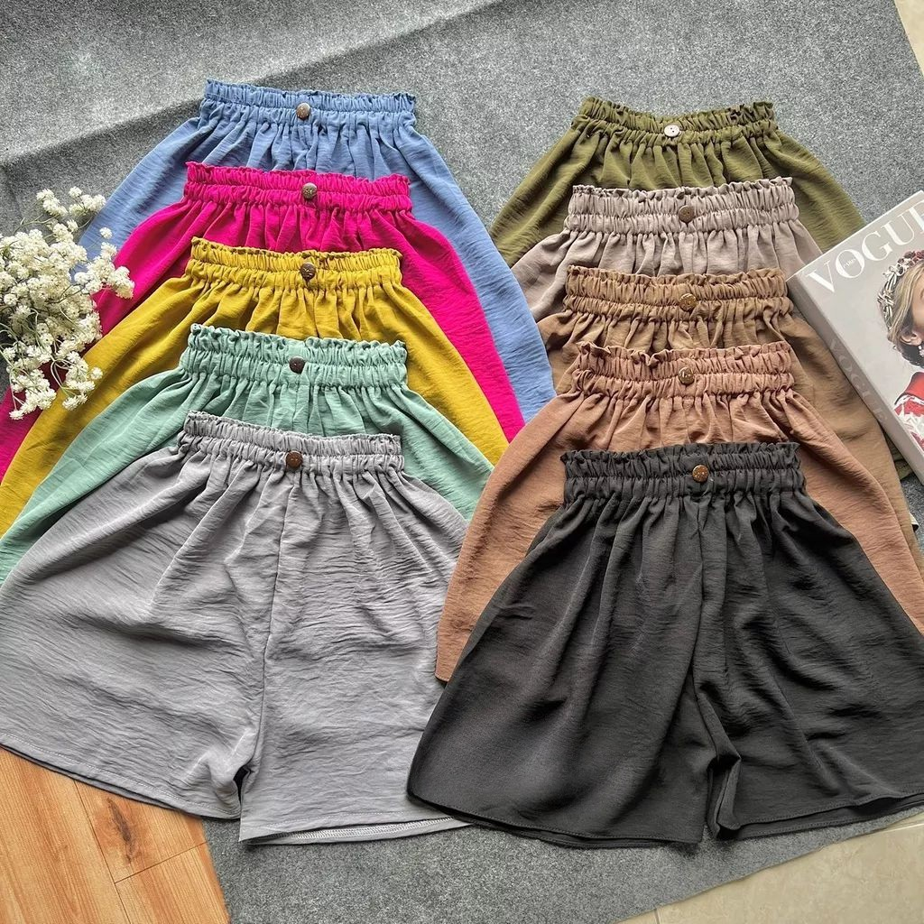 Celana Hotpants Wanita Crinkle Airflow Celana Pendek Kancing