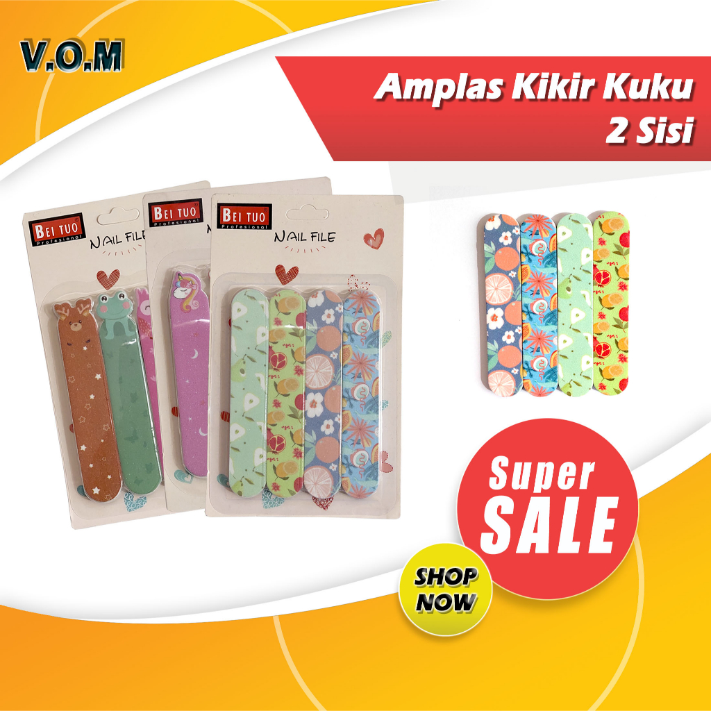 Amplas Kikir Kuku Karakter 2 Sisi Bei Tuo Nail File isi 4pcs 0917