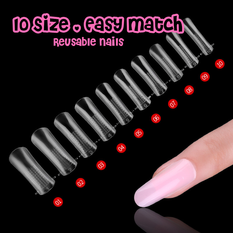 𝐂𝐢𝐭𝐚𝐝𝐞𝐚𝐥 - Cetakan Akrilik Kuku Extention Polygel 100Pcs, Nail Art