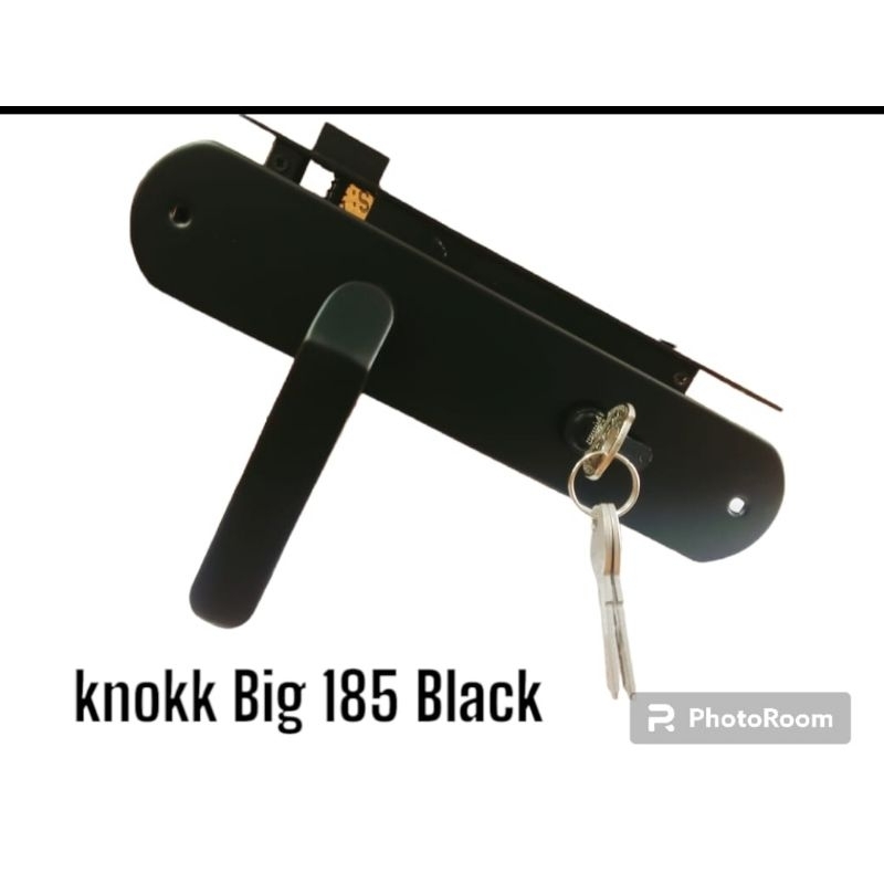 kunci pintu besar hitam handle pintu full black gagang kunci pintu komplit 25cm hitam