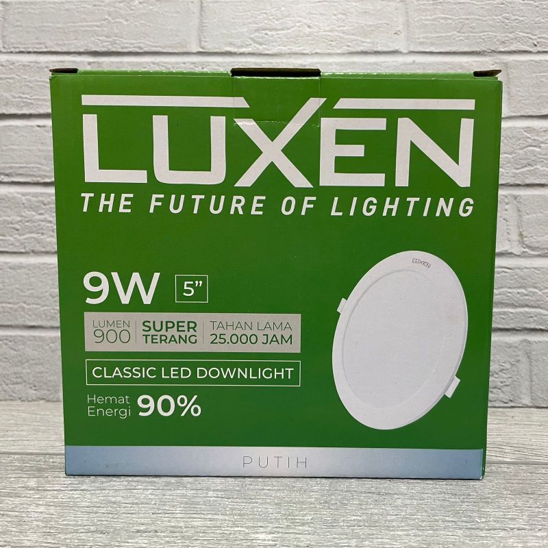 LUXEN CLASSIC DOWNLIGHT LED PANEL 9W INBOW IB BULAT TANAM DALAM PLAFON PUTIH COOL DAYLIGHT 6500K KUNING WARM WHITE 3000K NATURAL SEMU 4000K BERGARANSI 1 TAHUN BAGUS KUALITAS TERJAMIN