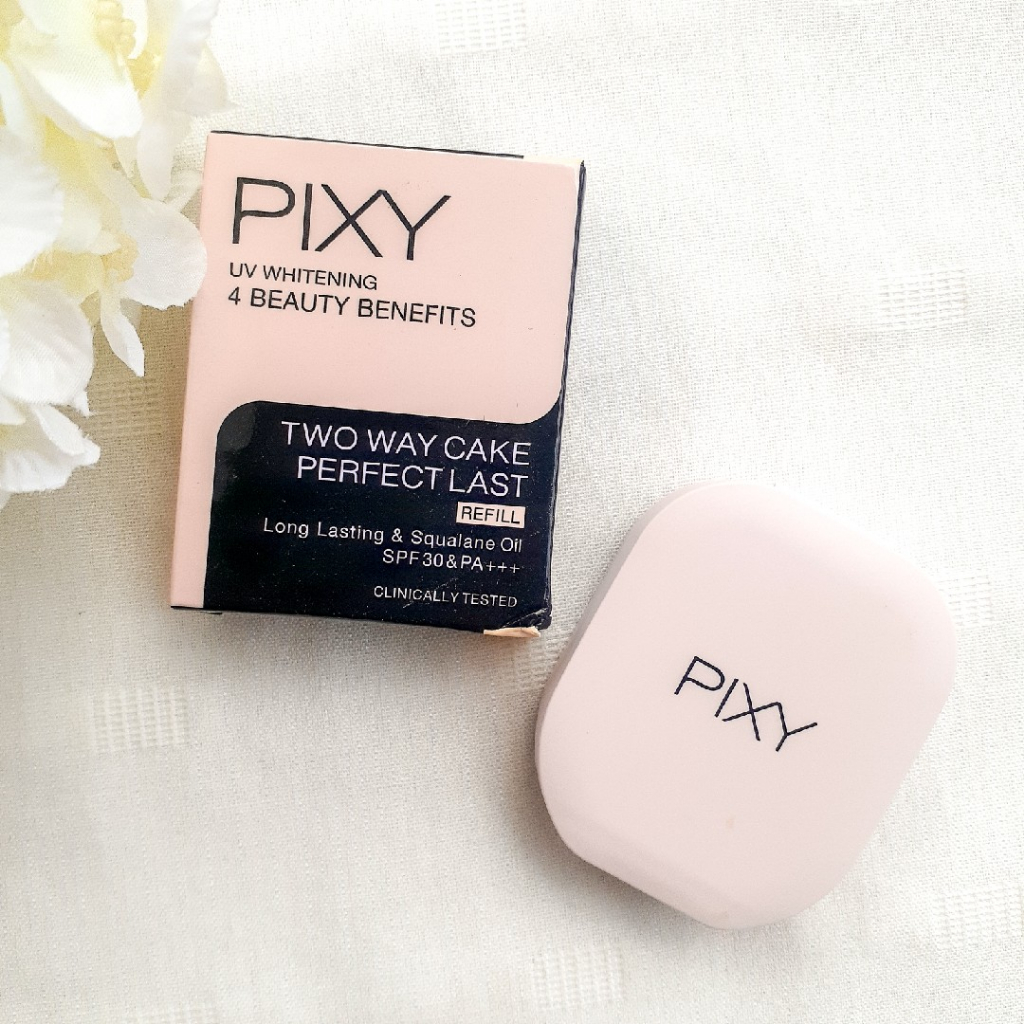 ✿ELYSABETHME✿ PIXY whitening two way cake perfect last refill compect powder dus warna coklat