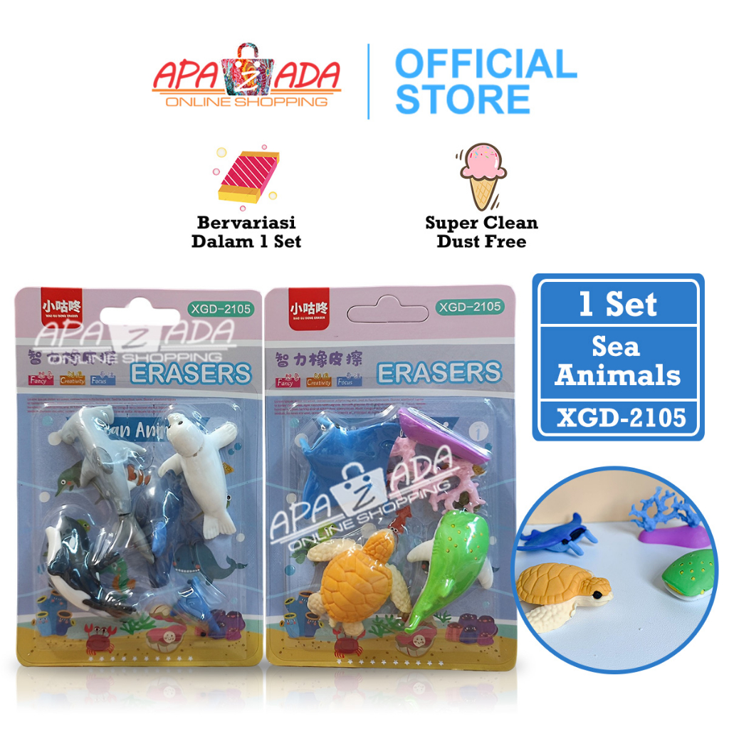 

Apazada Penghapus Pensil Murah [1 Set - 4 Pcs Penghapus] / Hapusan Sea Animals / Eraser Pensil XGD-2105