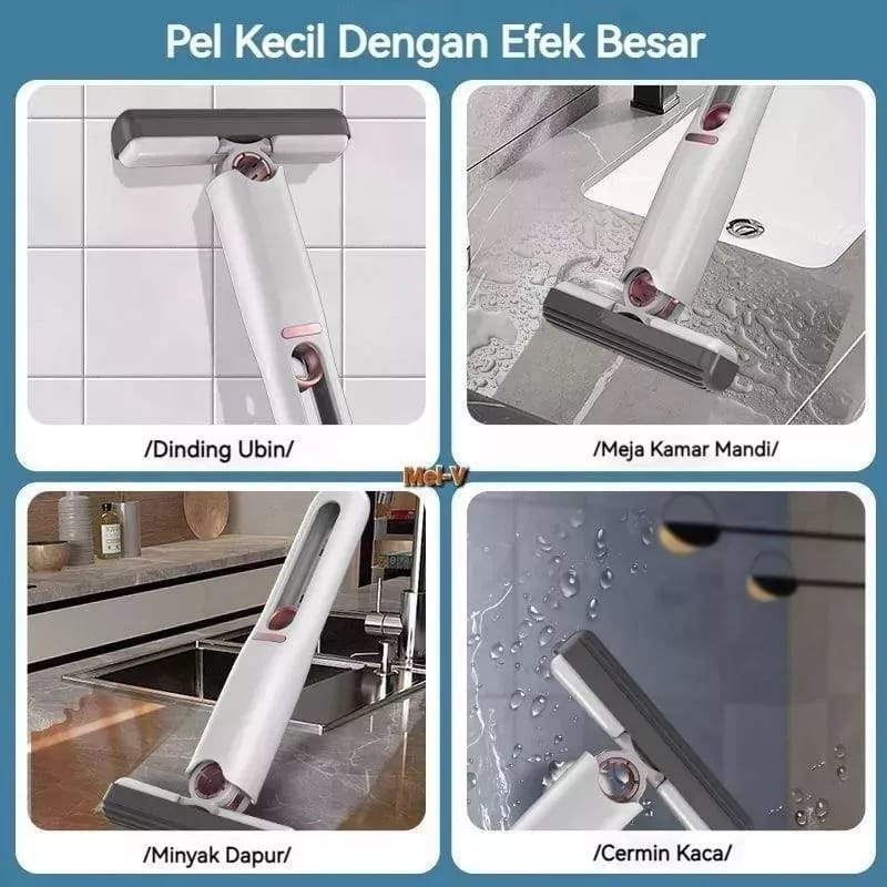 (JC) ALAT PEL MINI PORTABLE LIPAT MOP PEMBERSIH RUANGAN /KACA CLEANING TOOL