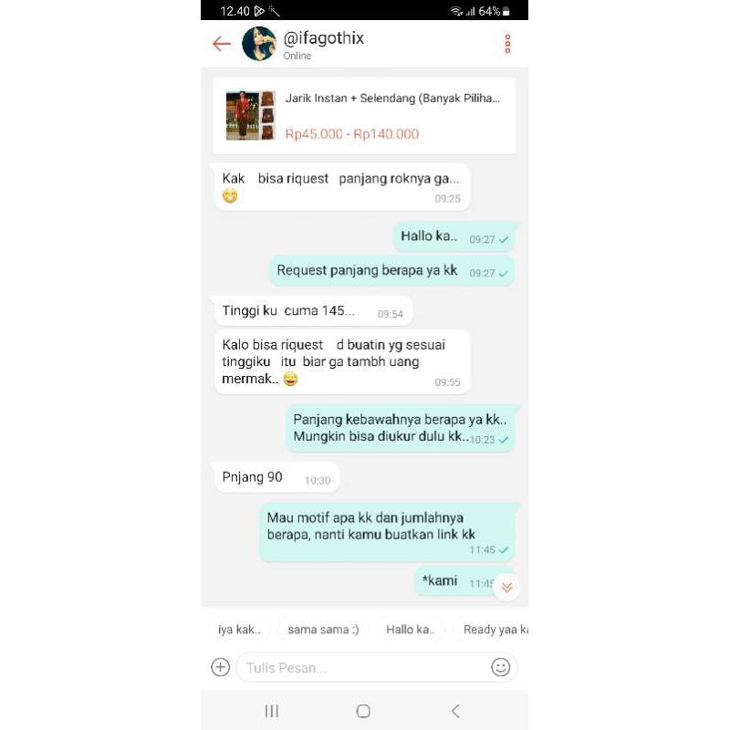 Pesanan kak @ifagothix - Sesuai Deskripsi