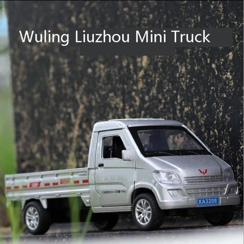 Diecast Mobil Pickup Wuling Die-cast Miniatur Mobil Mobilan Pik Up Carry L300 Skala 1:32 Mobil Angkut Barang