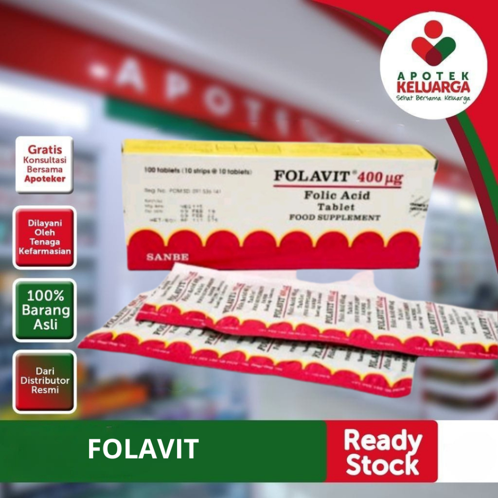 Folavit 400mcg COD Murah Suplemen Ibu Hamil dan Menyusui Folic Acid