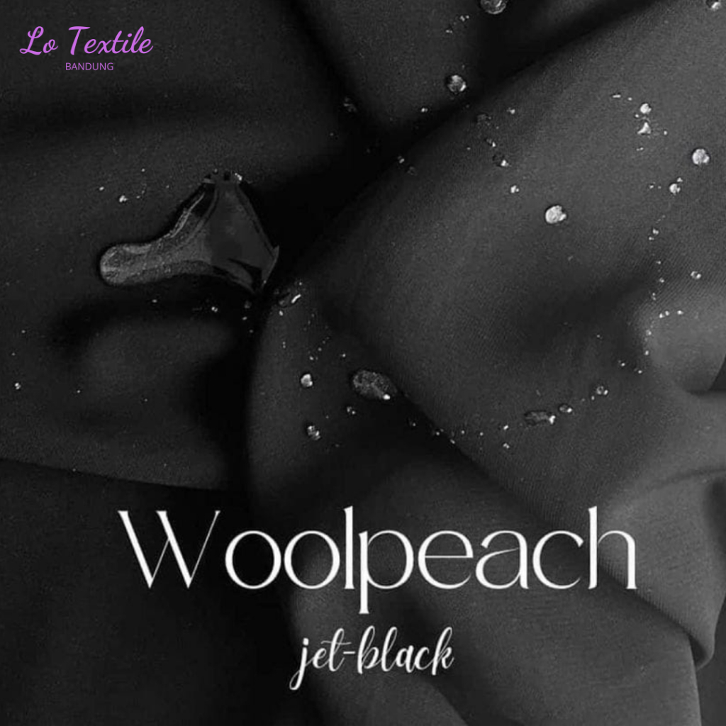 Kain Wolfis Jet Black 1 Roll 70 Yard Wollpeach Wolpis Eceran Tebal Premium -  Bahan Gamis Abaya Premium