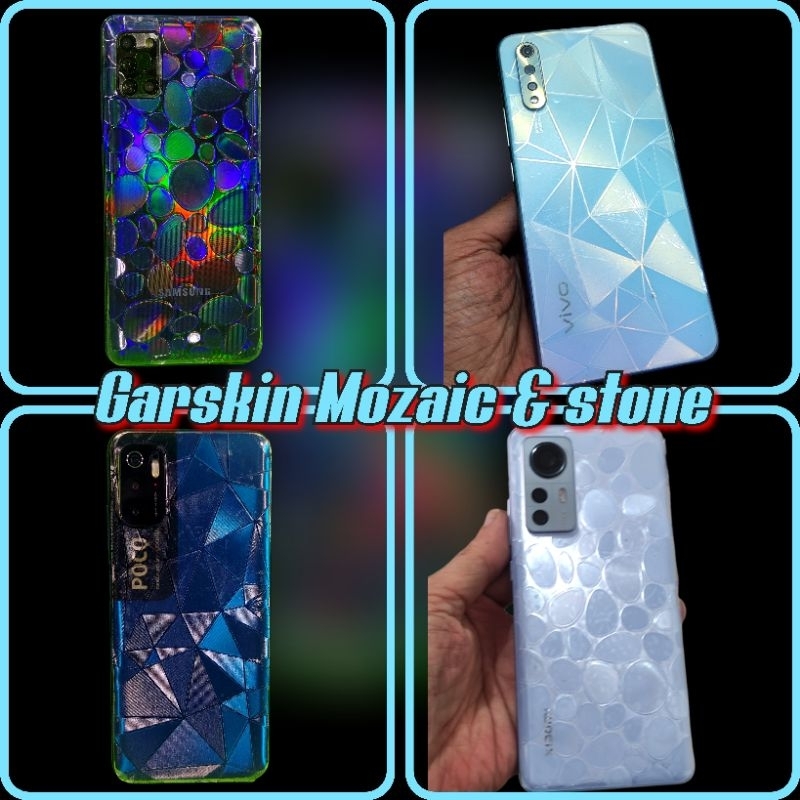 garskin hp + garskin camera anti jamur stone dan mozaic motif