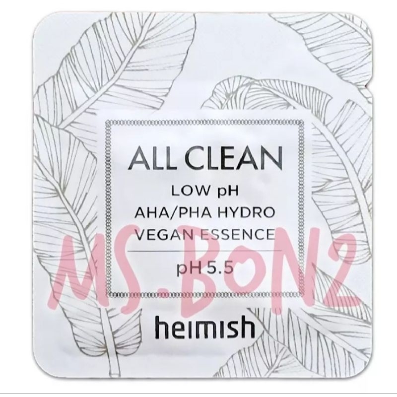 (SACHET) HEIMISH All Clean Green Foam / HEIMISH All Clean Low pH AHA PHA Hydro Vegan Essence Serum