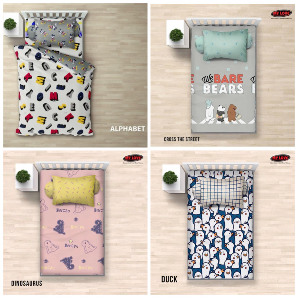 Sprei Single My Love 100x200 cm dan 120 x 200 cm Motif Anak