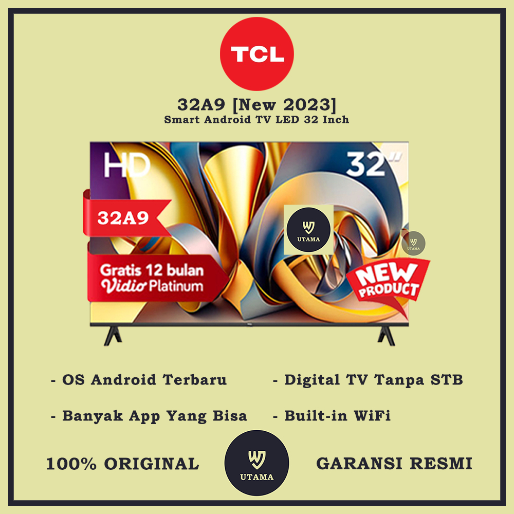 TCL 32A9 Smart TV Android LED 32 Inch HD HDR Digital DVB-T2 WiFi USB HDMI Bluetooth