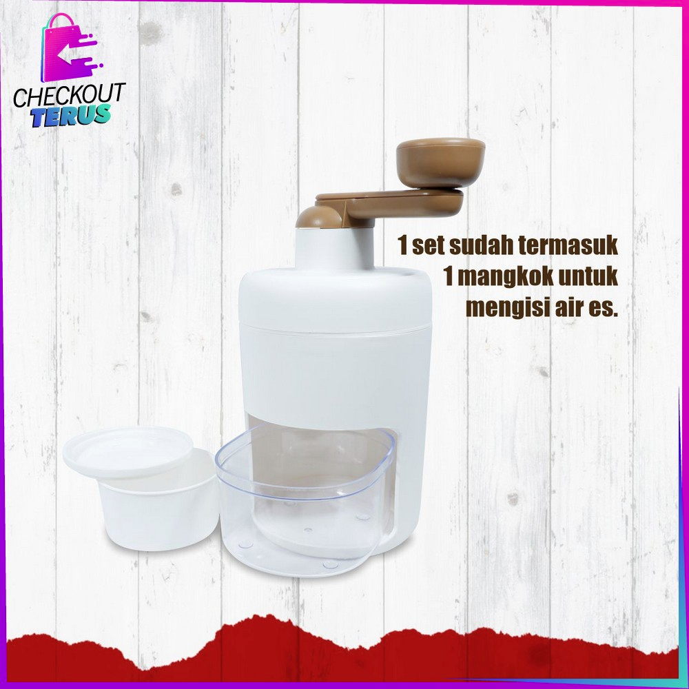 CT C894 Alat Serut Es Batu Putar Manual Perlengkapan Dapur Ice Crusher Mesin Penghancur Es Portable Serutan Es Batu