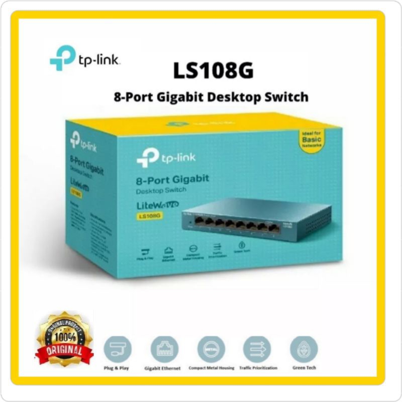 TP-Link 8 Port LS108G Gigabit Tplink Desktop Switch Hub LS108G