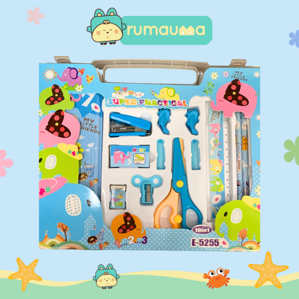 

RUMAUMA Set Stationery Super Practical Blue - Perlengkapan Alat Tulis