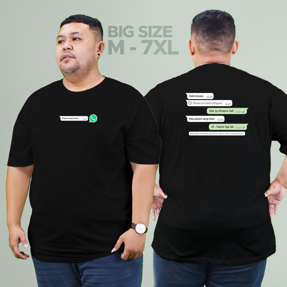 KAOS OVER SIZE PRIA JUMBO KAOS MEME LUCU M L XL 2XL 3XL 4XL 5XL 6XL  BIGSIZE KATUN KOMBED 30S