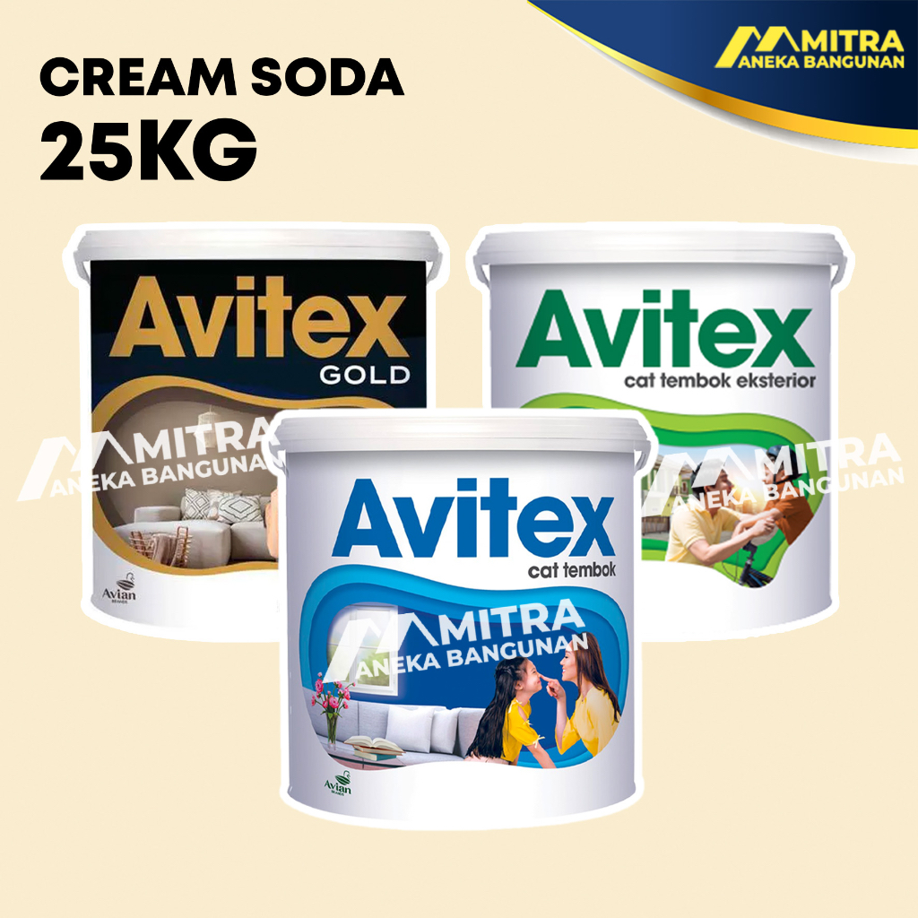 CAT TEMBOK AVITEX 25 KG PAIL CREAM SODA Y2-005 / AVITEX INTERIOR EXTERIOR AVITEX GOLD / AVIAN / CREAM