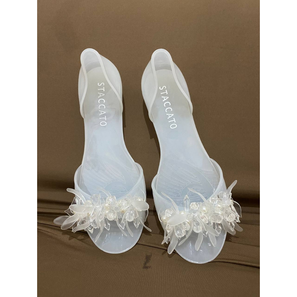 ORIGINAL STACCATO JELLY WHITE Light Aqua Beaded