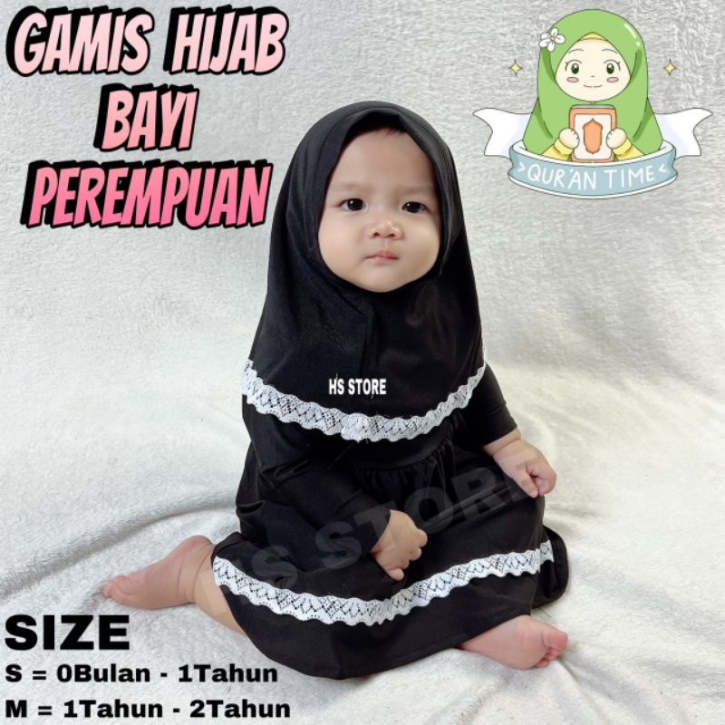 HARGA GROSIR !! GAMIS HIJAB BAYI PEREMPUAN / GAMIS ANAK PEREMPUAN FREE JILBAB TERMURAH