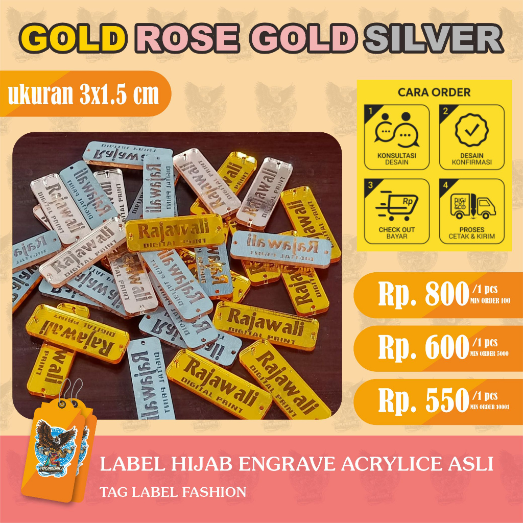 

LABEL AKRILIK GOLD ( 1.5X3CM ) | HIJAB DAN BAJU