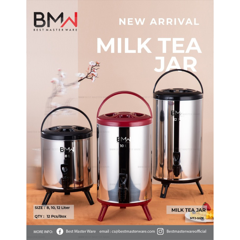 Water Tank Jug Milk Tea Stainless Steel - Dispenser Minuman Juice Teh Kopi - Thermos Air Minuman Dengan Kran Food Grade