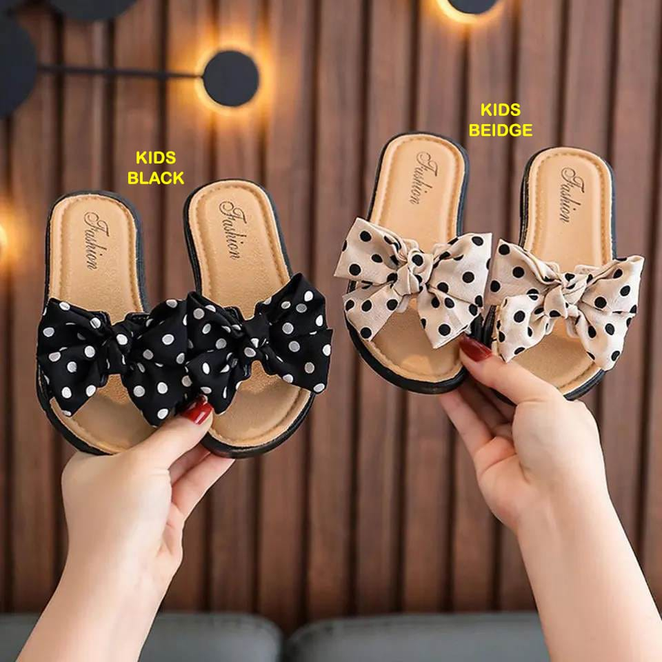 Sandal Selop Anak Perempuan Ribbon Polkadot