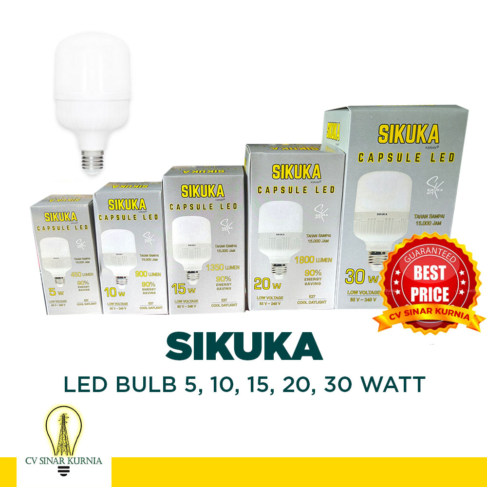 GROSIR Lampu Bohlam LED SIKUKA 5W / 10W / 15W / 20W / 30W / 40W GROSIR