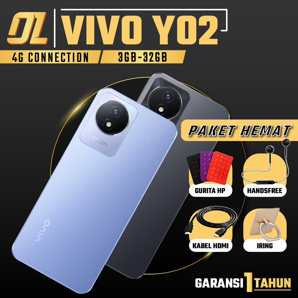 VIVO Y02 3/32 RAM 3 ROM 32 GB 3GB 32GB HP Smartphone Android