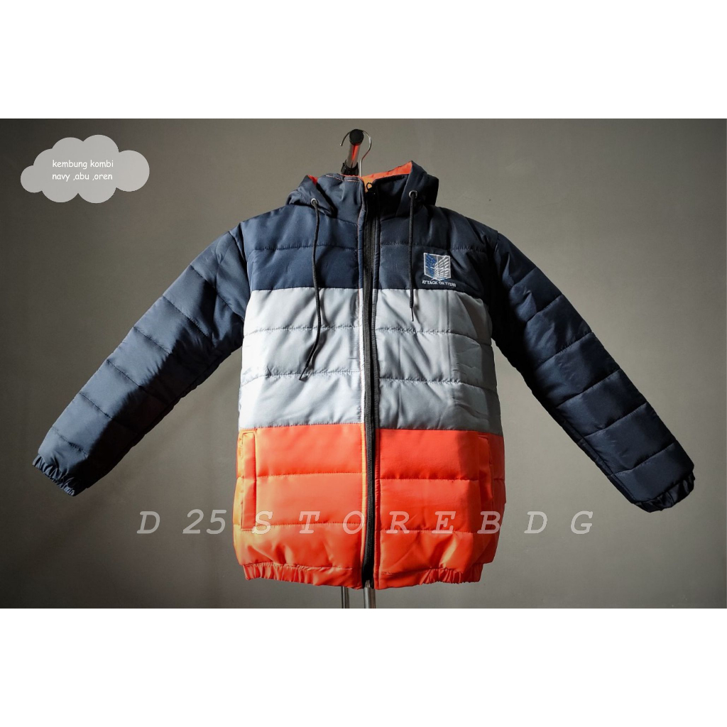 Jaket Puffer Anak - Jaket Winter Anak Kombinasi Umur 5-11 Thn