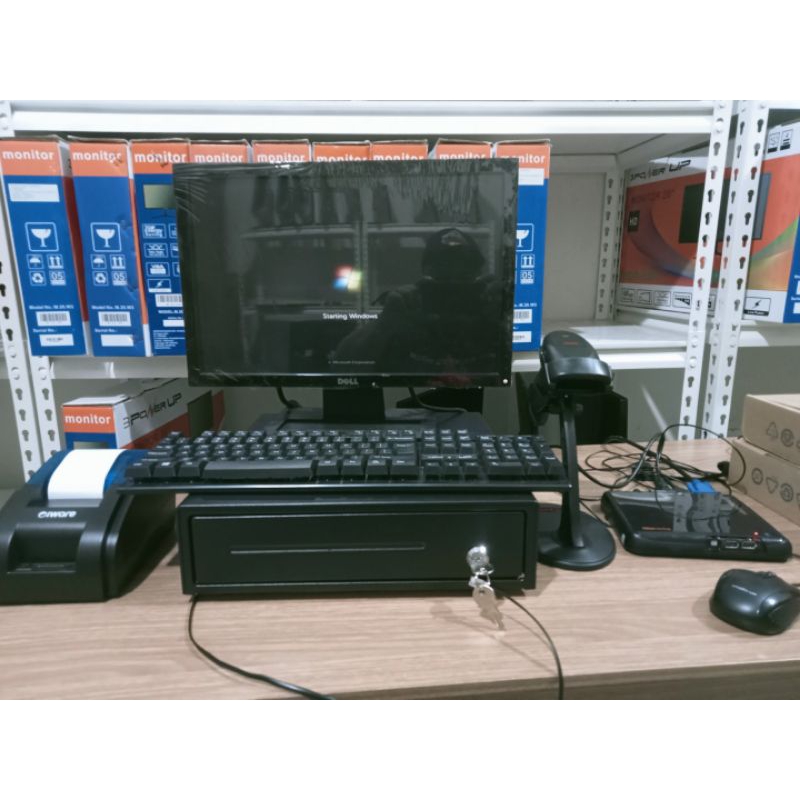 Komputer kasir lengkap ll pc kasir ll kasir terbaik ll PC siap pakai system ipos untuk usaha anda II komputer Pc branded lengkap siap pakai untuk kasir