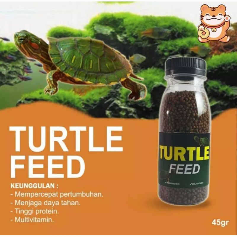 Pelet Pakan Kura Kura Brazil Turttle Feed tinggi protein