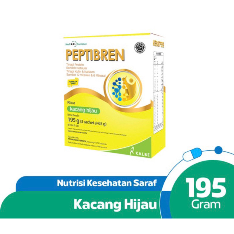 

PEPTIBREN vanila dan kacang hijau 195gram - Nutriai Kesehatan Saraf