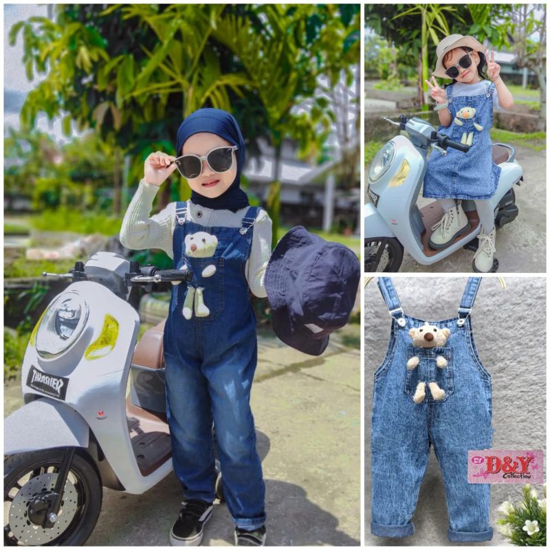 overall boneka celana dan rok usia 1-7tahun