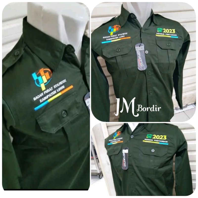 KEMEJA BPS BORDIR || KEMEJA SENSUS PERTANIA  || KEMEJA BADAN PUSAT STATISTIK BORDIR || SERAGAM BPS |
