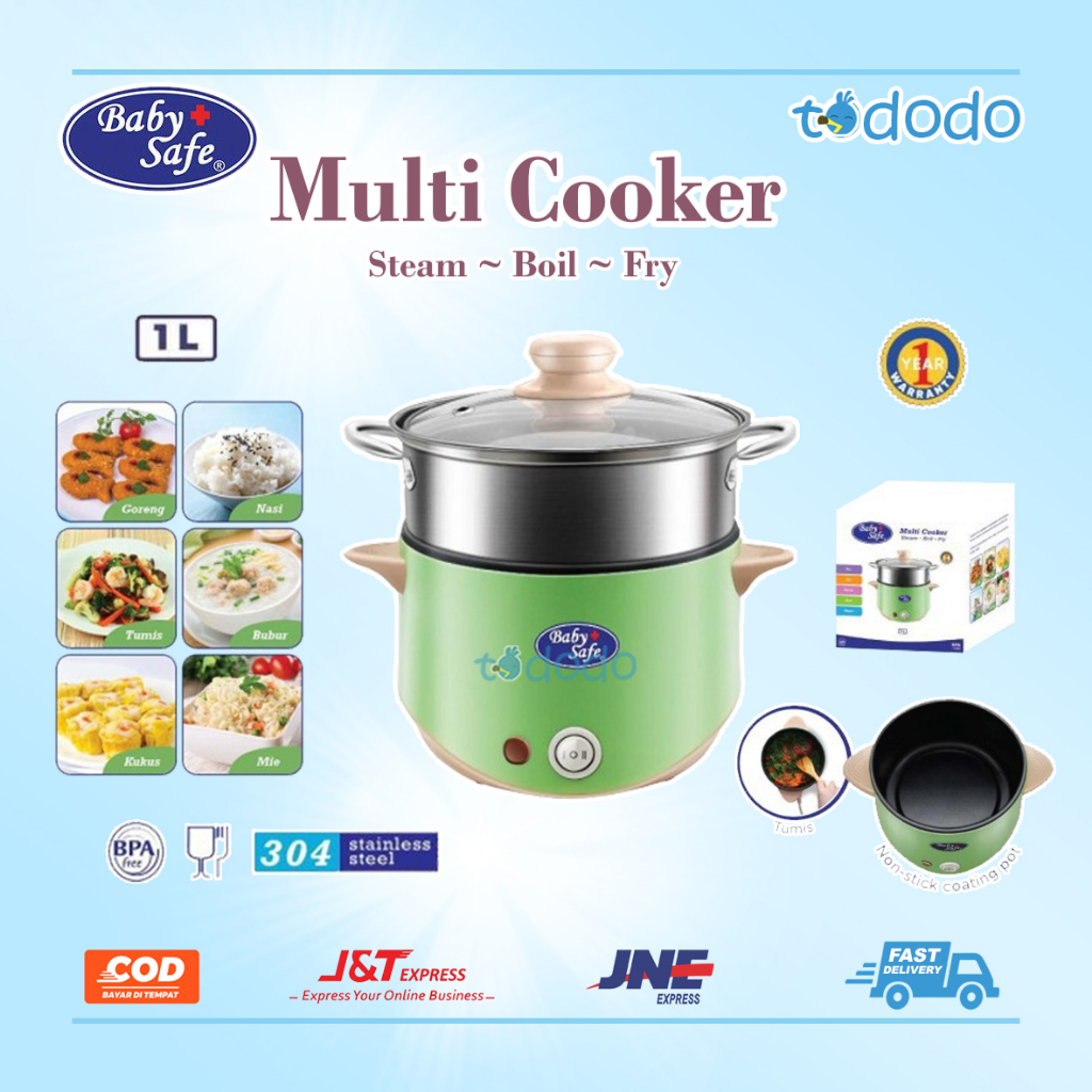 Baby Safe Multi Function Hot Pot and Steamer Panci Cooker Serbaguna LB011 / Perlengkapan Mpasi