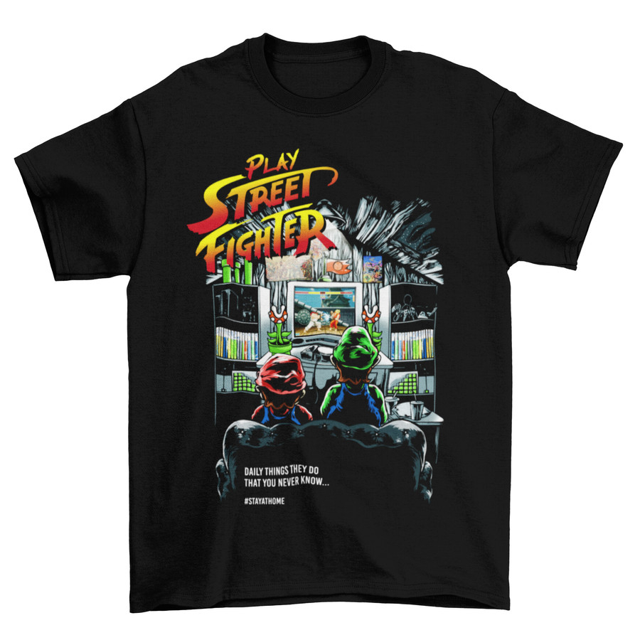 [COD] Tomoinc Kaos Unisex - Mario Luigi Brothers Street Fighter Unisex Tee