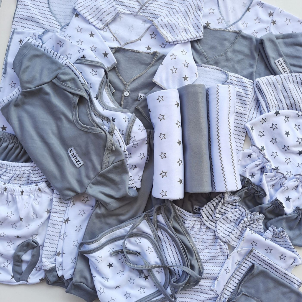 Paket Lengkap 39 pcs Perlengkapan Bayi Baru Lahir Baju Celana Baby Newborn Usia 0 Sampai 3 Bulan