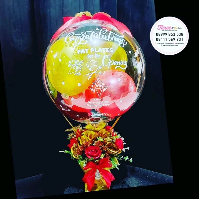 box bunga balon / box bunga balon graduation / box bunga balon / hadiah ucapan opening