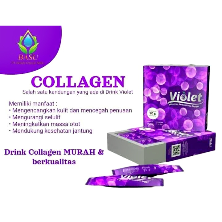 Violet Collagen Drink Minuman Kolagen 1 Box Isi 6 Sachet