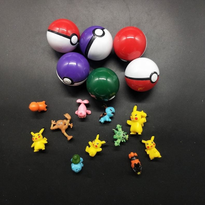 Mainan Anak Bola Pokemon Pokeball 5cm isi Karakter