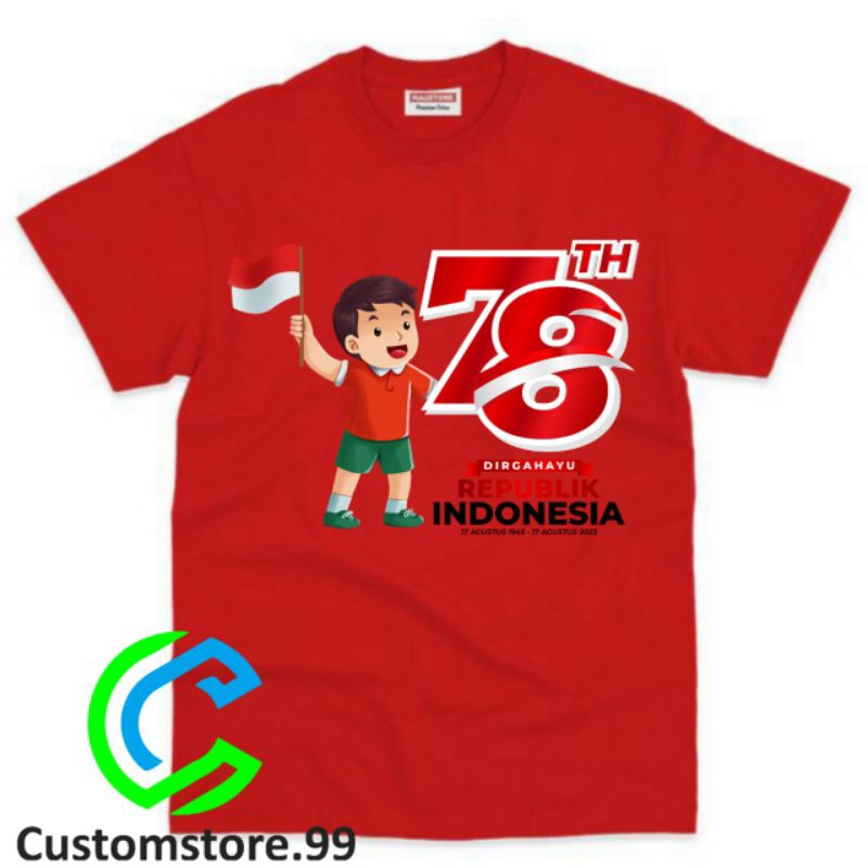 BAJU ANAK KAOS ANAK KEMERDEKAAN KARAKTER COWO TERBARU BAHAN PREMIUM